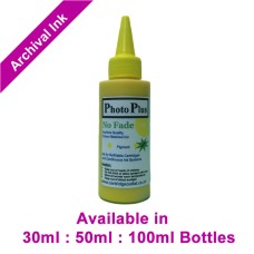 PhotoPlus Yellow Archival Pigment Ink Compatible with HP printers - 30ml, 50ml & 100ml.