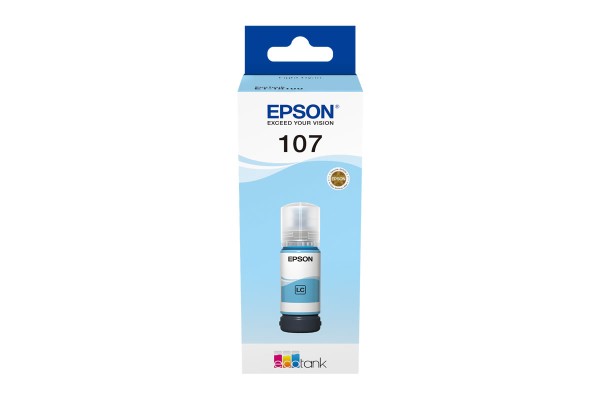 Epson 107 Light Cyan Bottle of Dye Ink - 70ml.