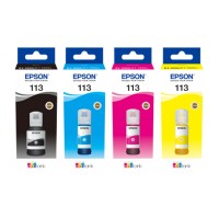 A Set of 4 Bottles of Epson113 Pigment Original Ink.