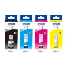 A Set of 4 Bottles of Epson113 Pigment Original Ink.