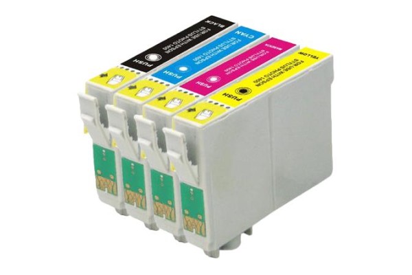 A set of pre-filled Epson Compatible T2996 dye sublimation ink cartridges.