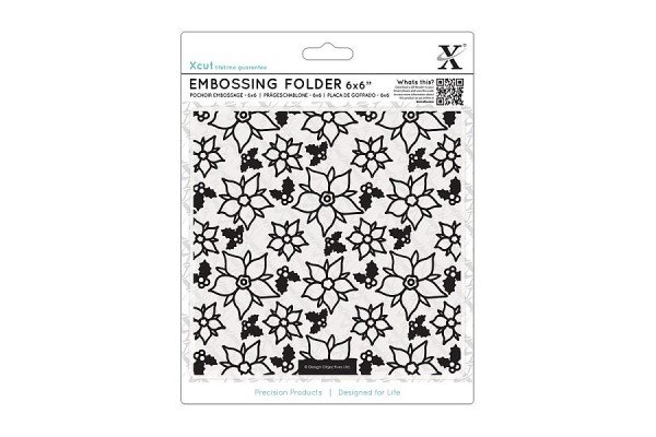 Xcut 6 x 6'' Embossing Folder - Poinsettia Pattern.