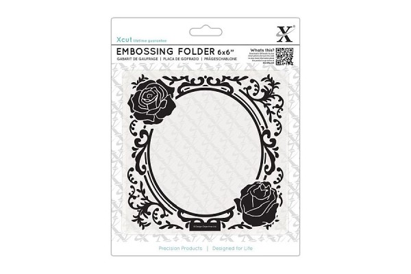 Xcut 6 x 6'' Embossing Folder - Rose Frame.