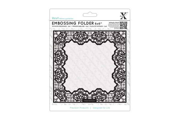 Xcut 6 x 6'' Embossing Folder - Lace Frame Delicate.