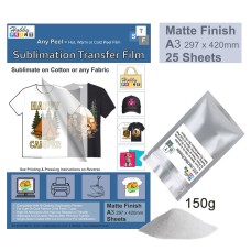 Sublimation to Film Kit for Printing onto Cotton T-Shirts - 25 x A3 Sheet Pack