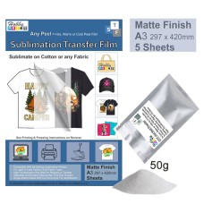 Sublimation to Film Kit for Printing onto Cotton T-Shirts - 5 x A3 Sheet Pack