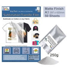 Sublimation to Film Kit for Printing onto Cotton T-Shirts - 50 x A3 Sheet Pack