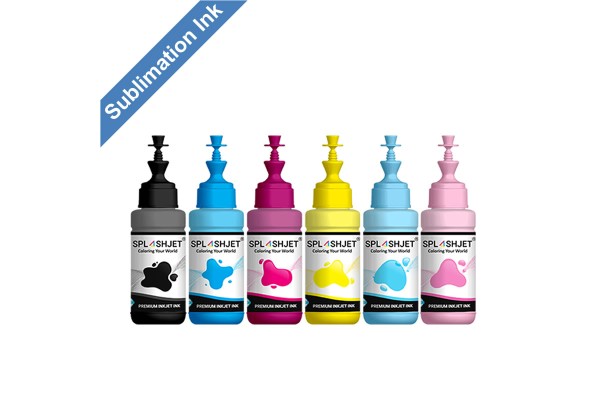 6 Bottle set of CMYKlclm Dye Sublimation Ink for Epson EcoTank Printers using 673 Series Inks.