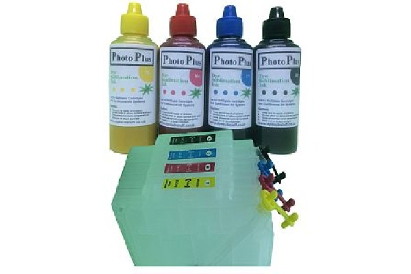 Ricoh Compatible GC21 Dye Sublimation Refillable Cartridge Kit.