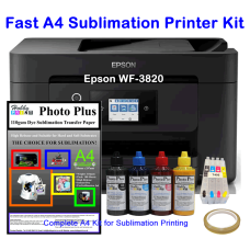 Fast A4 Sublimation Printer Bundle - WF-3820 with HobbyPrint® Sublimation Kit.