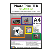 50 sheets PhotoPlus HR, A4 High Release, Multi-Surface Sublimation Transfer Paper - 105gsm.