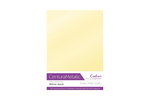 Centura Metallic A4 Printable 310gsm Printable Card Pack - White Gold 10 sheets