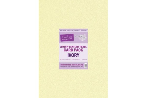 Centura Pearl Luxury A4 Ivory 320gsm Double Sided Card in a 40 sheet Pack by Crafter's Companion