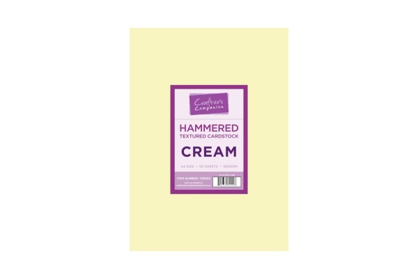 Cream A4 Card 300gsm Hammered Texture in a 50 sheet pack by Crafters Companion