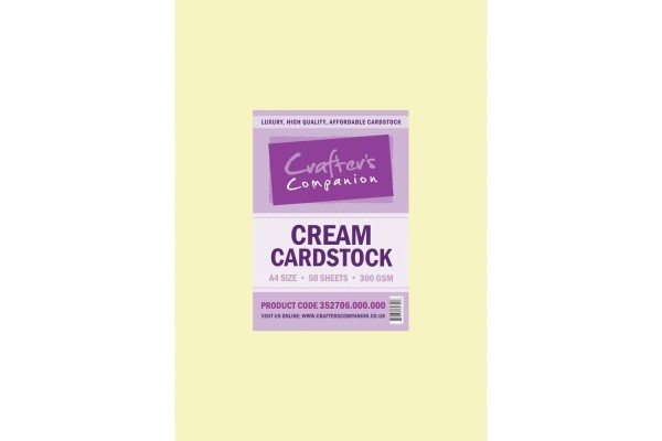 Cream A4 Card 300gsm in 50 sheet pack by crafters Companion