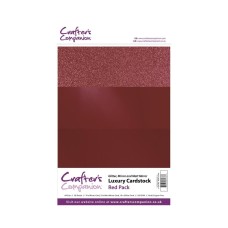 Luxury Mirror A4 Card Pack 250gsm in 3 mix of Red 30 sheet pack by Crafters Companion