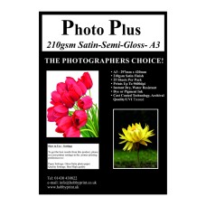 Photo Plus Photo Paper A3 Satin/Semi-Gloss 210gsm, 25 Sheet Pack