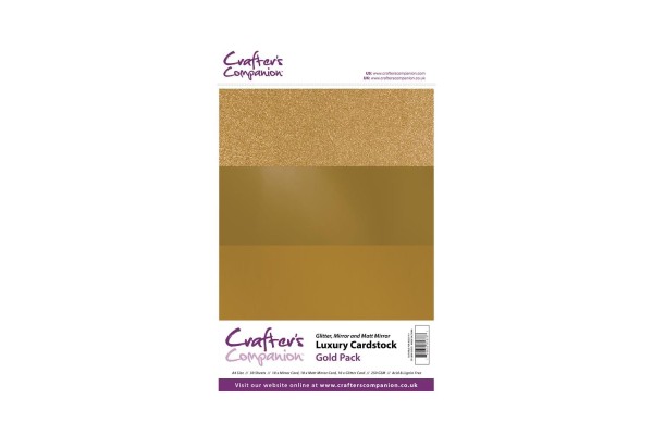 Luxury Mirror A4 Card Pack 250gsm in 3 mix of Gold 30 sheet pack by Crafters Companion