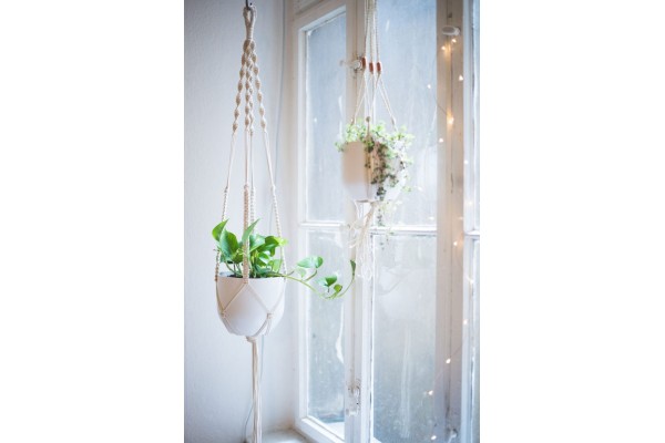 Macrame Plant - White